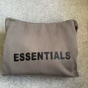 Essentials Brown Hoodie with Black Logo